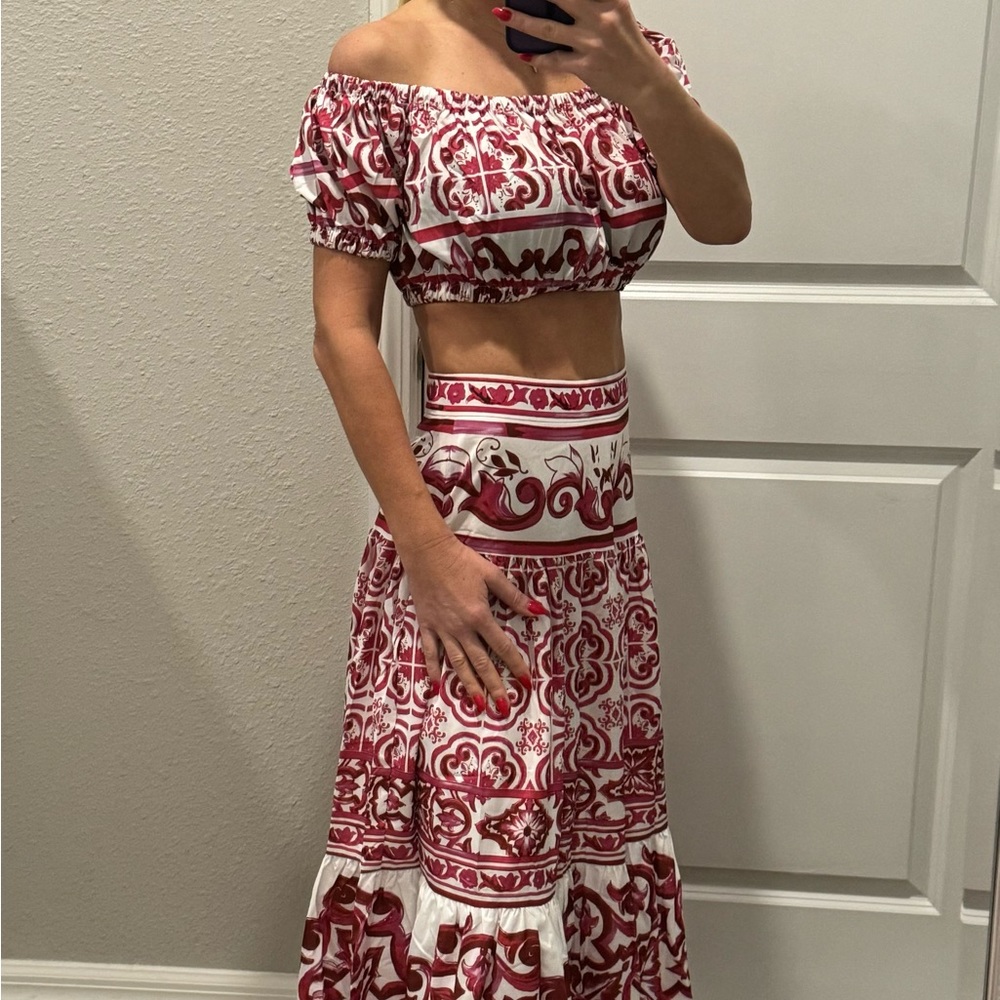 Designer Top And Skirt